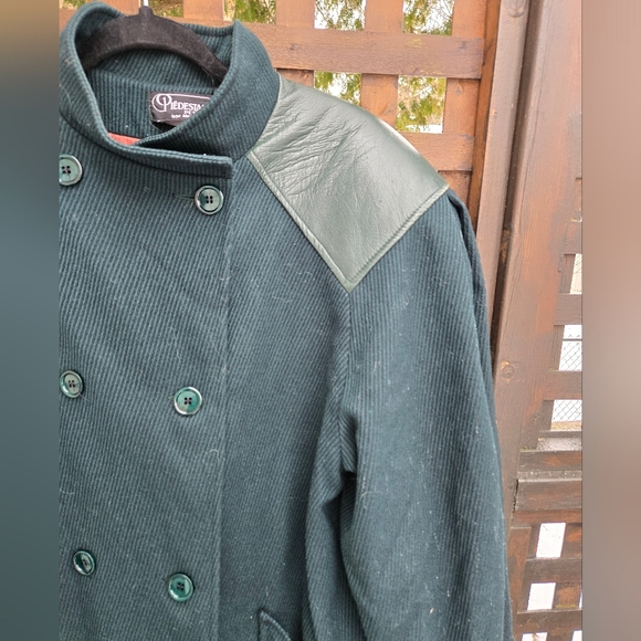 Vintage Leather & Wool Overcoat - Picture 3 of 15